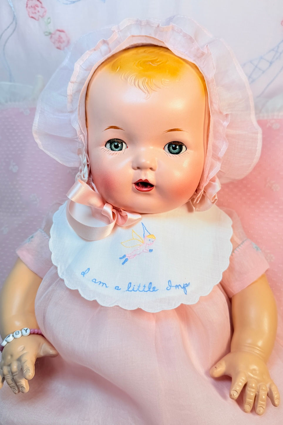 Thumbnail: Vintage 1930s Effanbee 20" Mold 1 Blonde Dy-Dee LOU Baby Doll