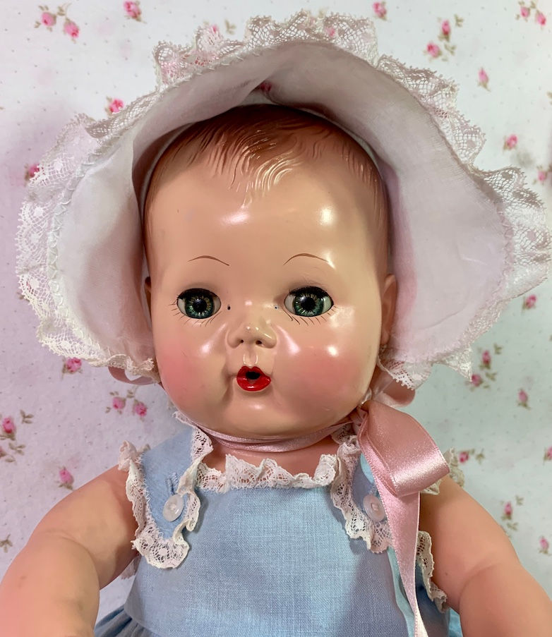 Thumbnail: Vintage 1950's Blue Sunsuit Sun Suit Set for 13.5" Tiny Tears Baby