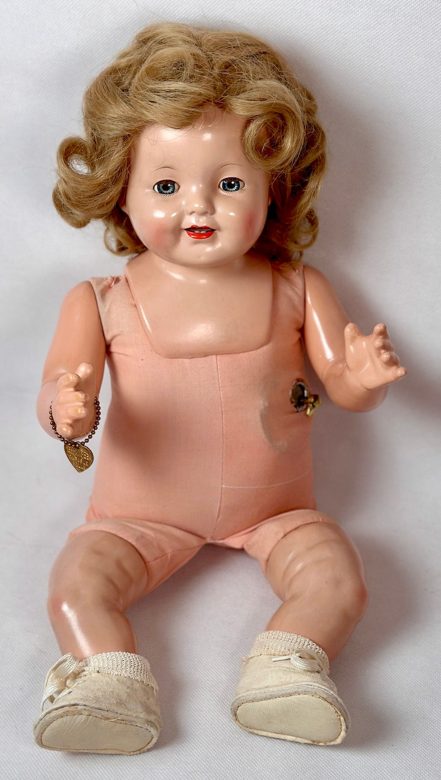 Thumbnail: RARE 1928 Effanbee 18" Composition Lovums Heartbeat Doll
