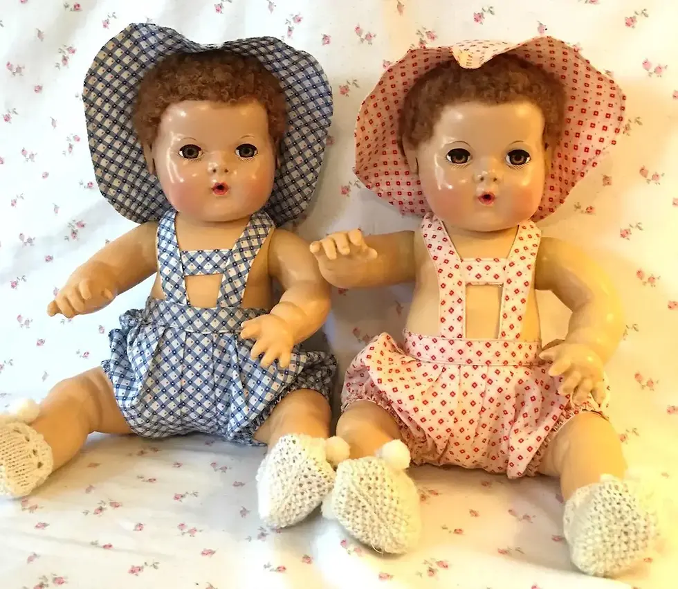 Thumbnail: Vintage 1930s Effanbee Dy-Dee 15" Sun Suit Set - RED