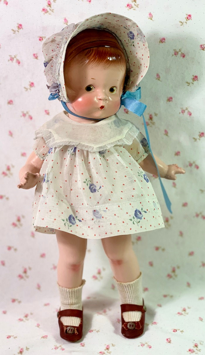 Thumbnail: Vintage RARE Pre-Patent Effanbee 13" Patsy Compo Doll 1930s