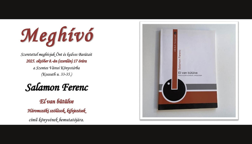 Salamon Ferenc: "El van bütülve" könyvbemutató