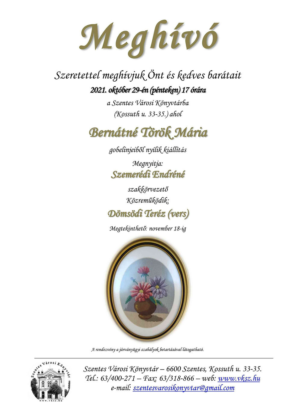 Kiállítás: Bernátné Török Mária Gobelinjeiből