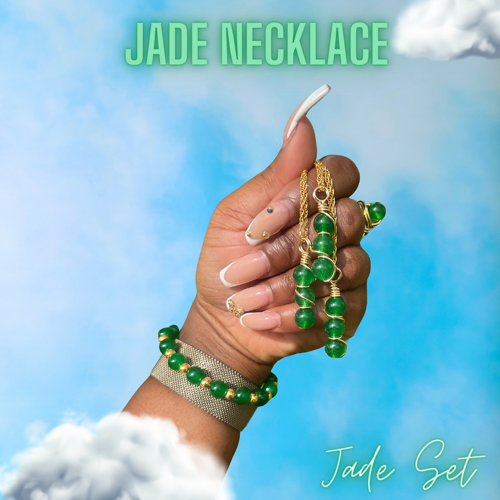 gold wire wrapped green jade pendant necklaces.