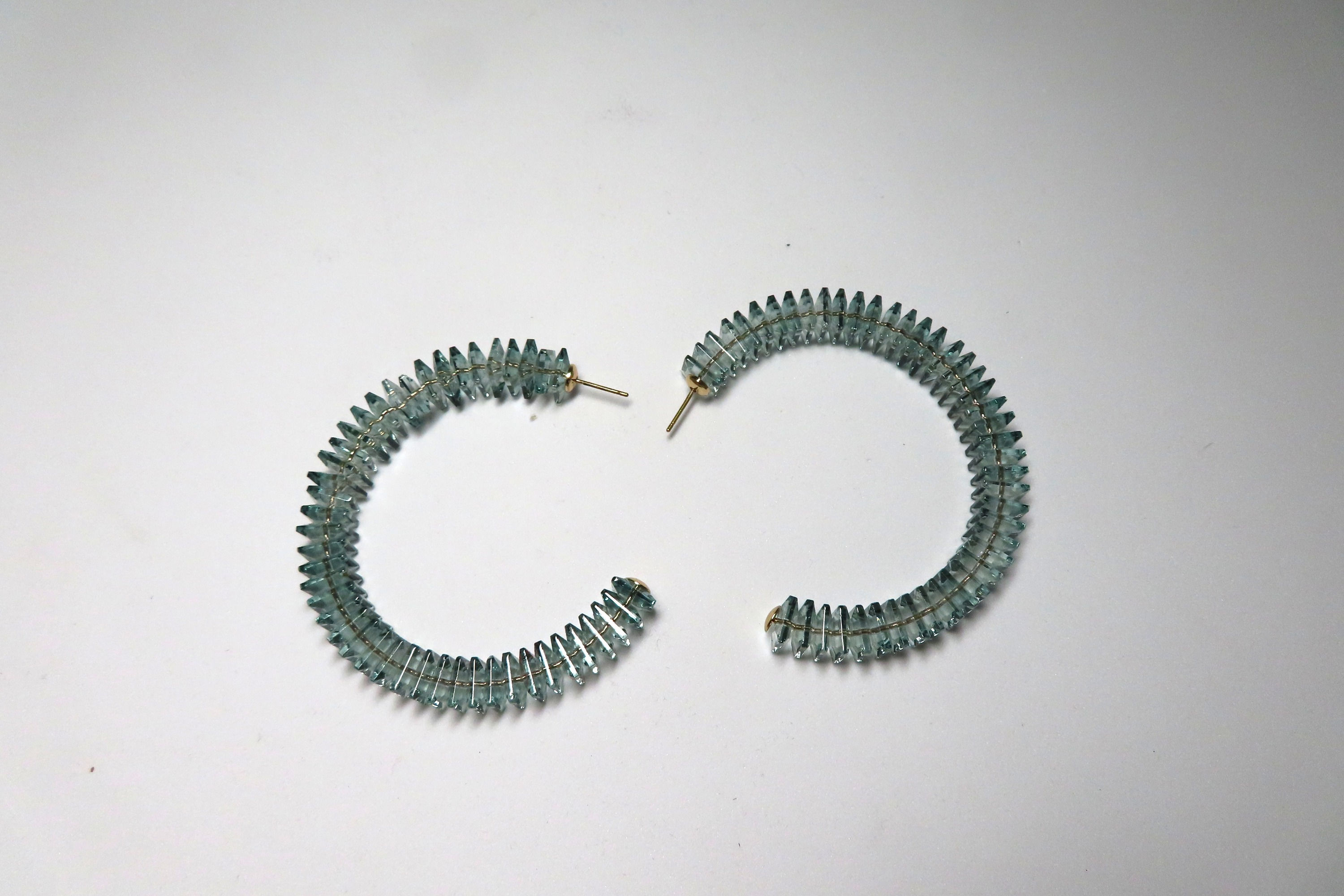 Large Green Hoop Earrings