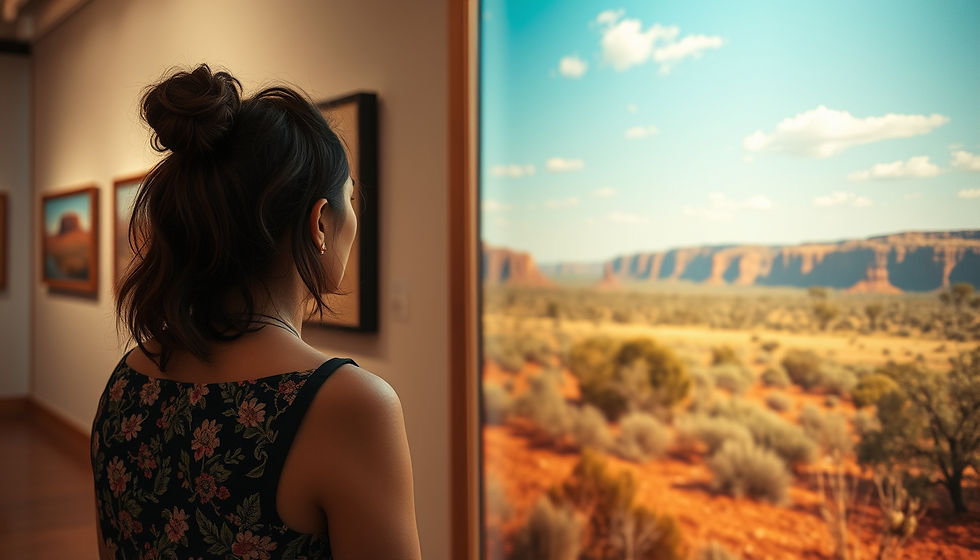 Eye-level view of a contemporary installation art piece