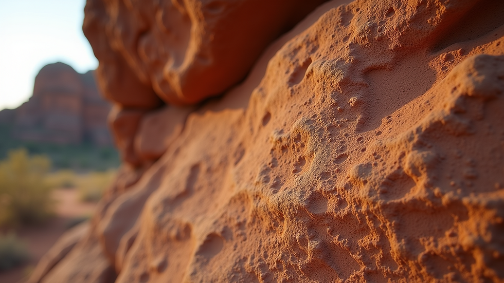 Close-up view of ancient Aboriginal rock art