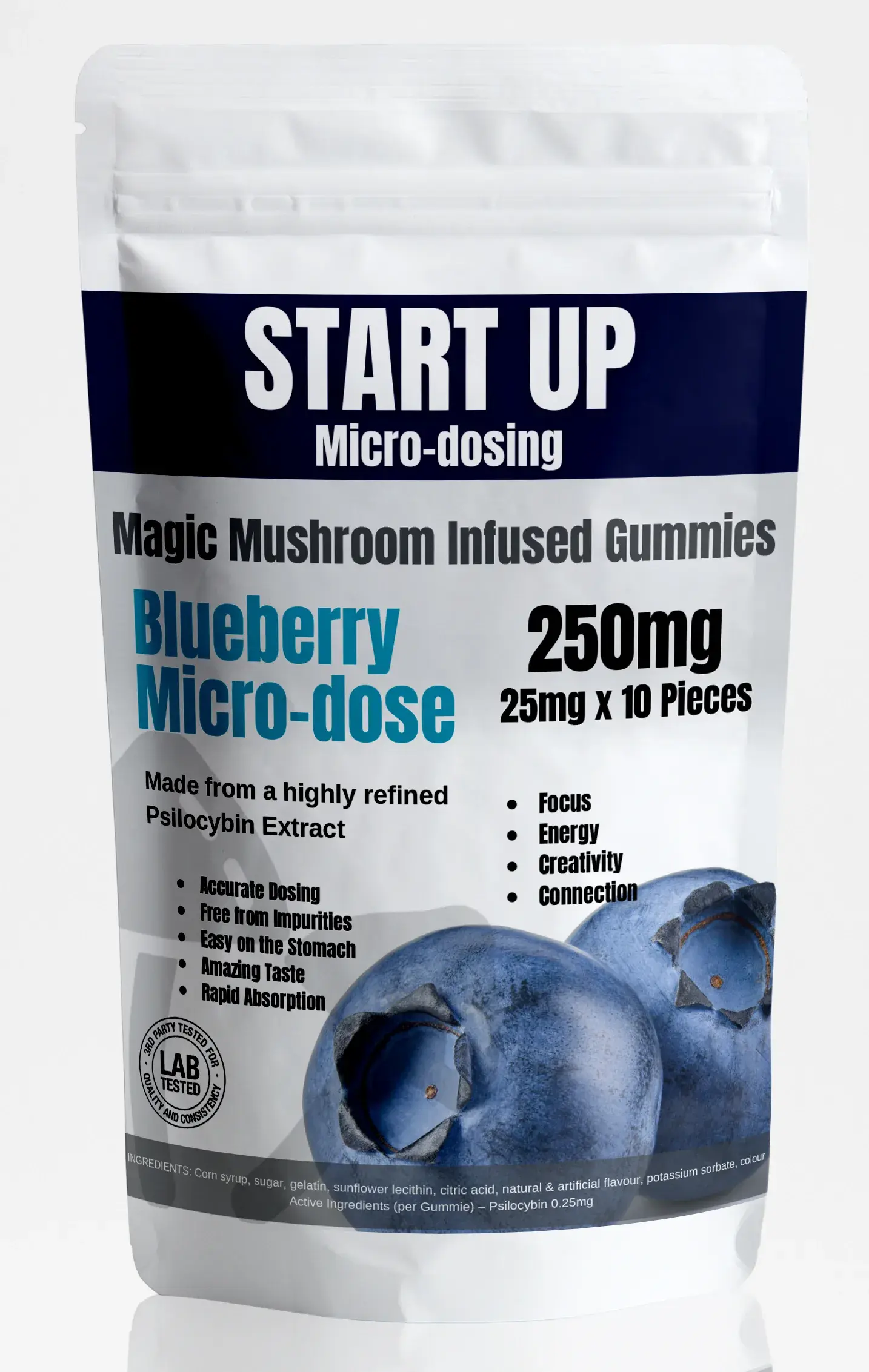 Magic Mushroom Startup Blueberry Microdose Gummies 250mg