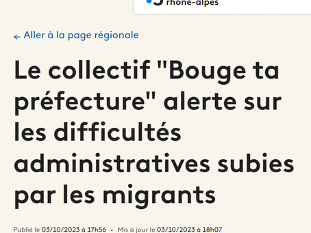 France 3 : "Le collectif "Bouge ta préf" alerte sur les difficultés administratives ..."