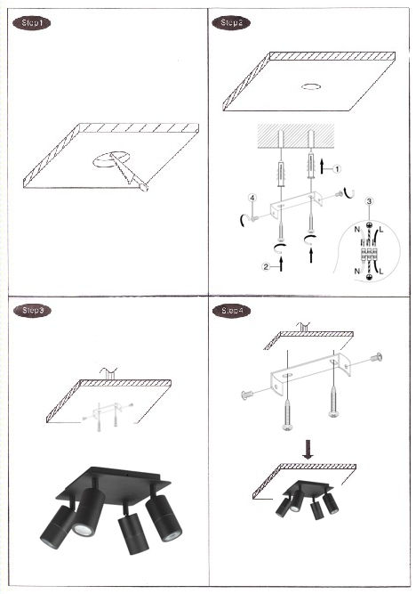 Miniature : NOAH 4 X GU10 à fixer
