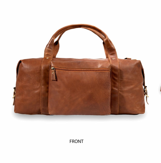 Vintage Crazy Horse Leather Barrel Duffel Bag