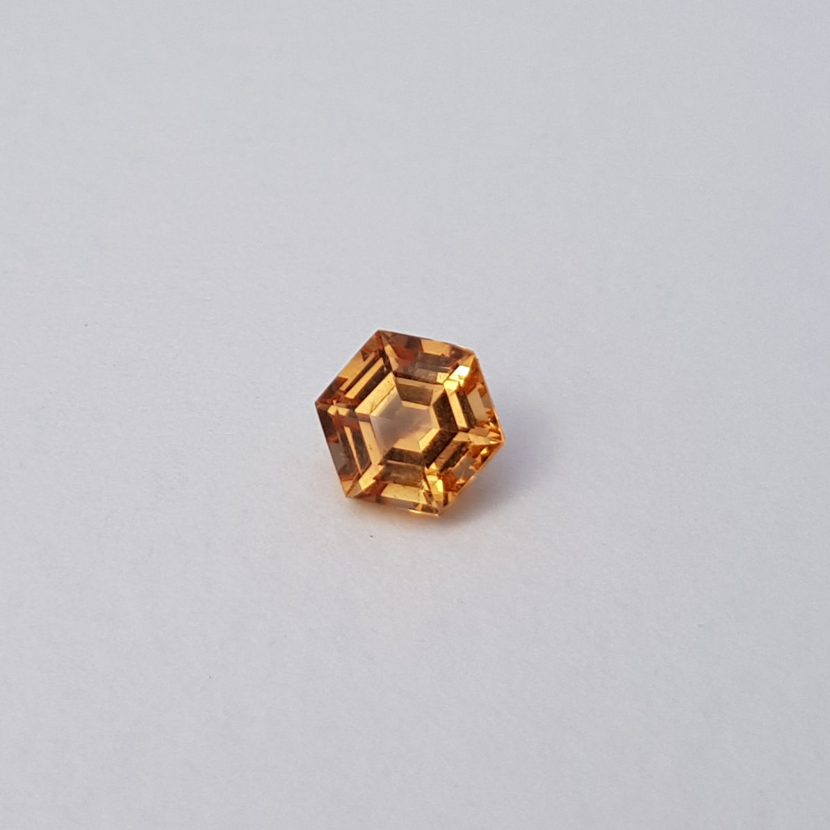 SOLD -Step Cut Hexagon Imperial Topaz 1.33 ct