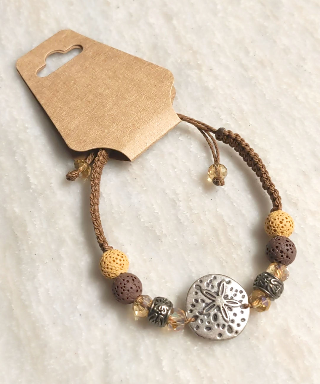 brown and amber sand dollar bracelet