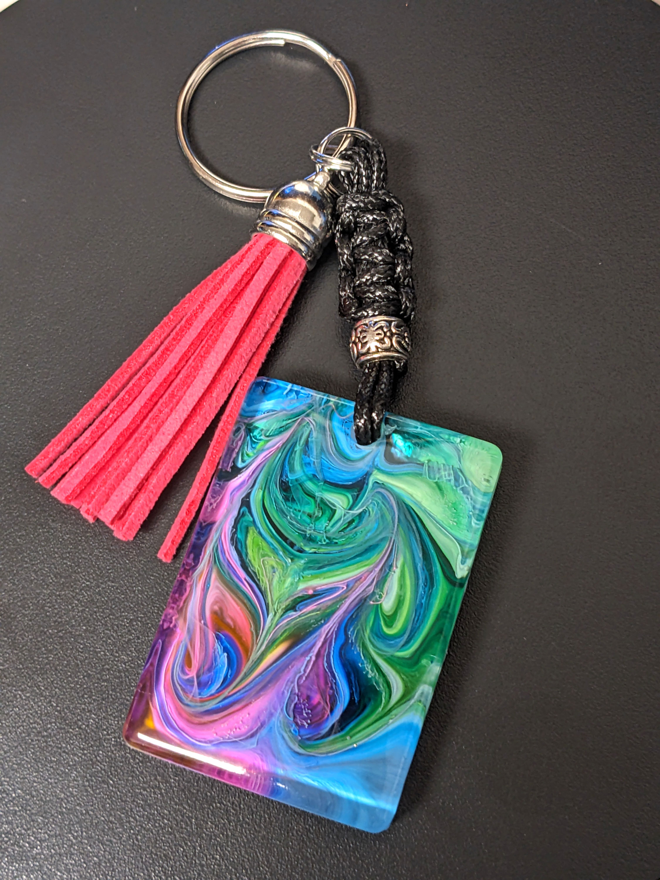 colorful keychain with tassel