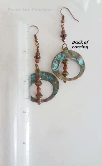 Thumbnail: Antique Brass Donut Hoop Long Earrings FSER7010