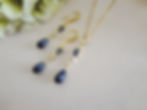 Thumbnail: Sapphire and Blue Pearl Necklace and Earrings Set