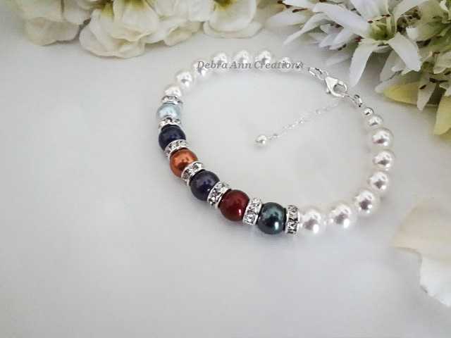 Thumbnail: Mothers Family Birthstone Clasp Bracelet MBR9001