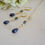Thumbnail: Sapphire and Blue Pearl Necklace and Earrings Set