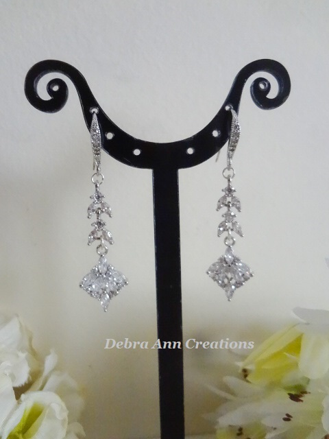 Thumbnail: Cubic Zirconia Crystal Marquise Wedding Earrings BRER4061