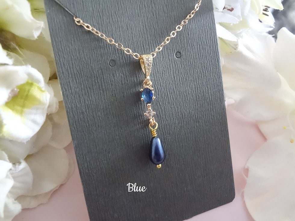 Thumbnail: Crystal and Pearl Wedding Necklace