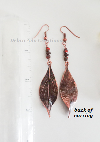 Thumbnail: Antique Copper Leaf Earrings FSER7005