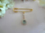 Light blue oval crystal bridal bouquet brooch charm pin
