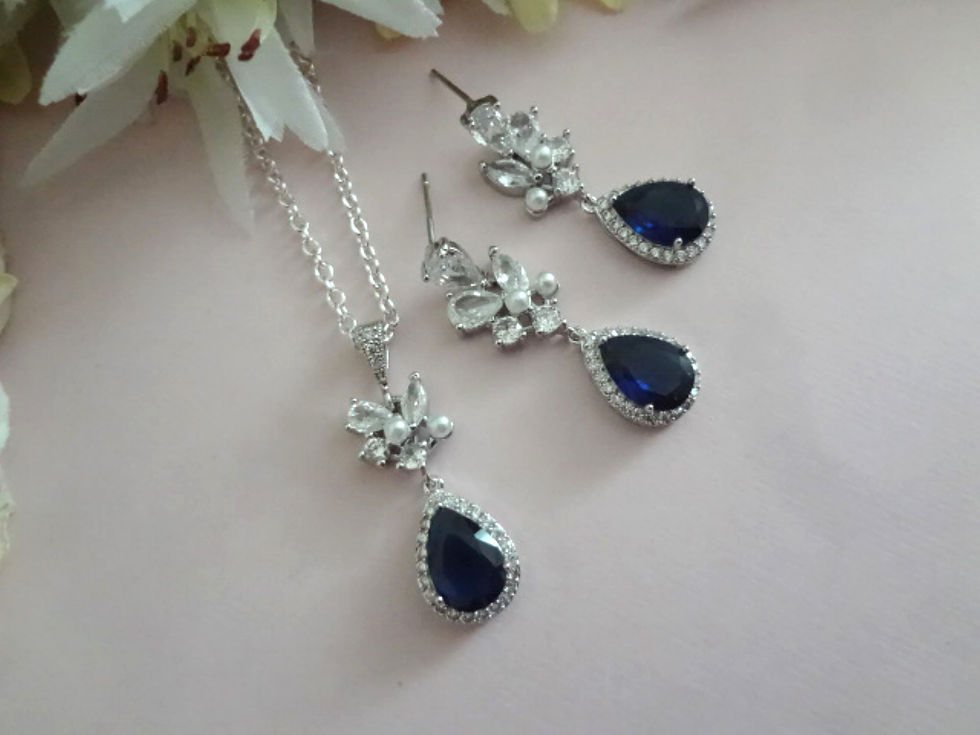 Thumbnail: Sapphire Necklace and Earrings Set