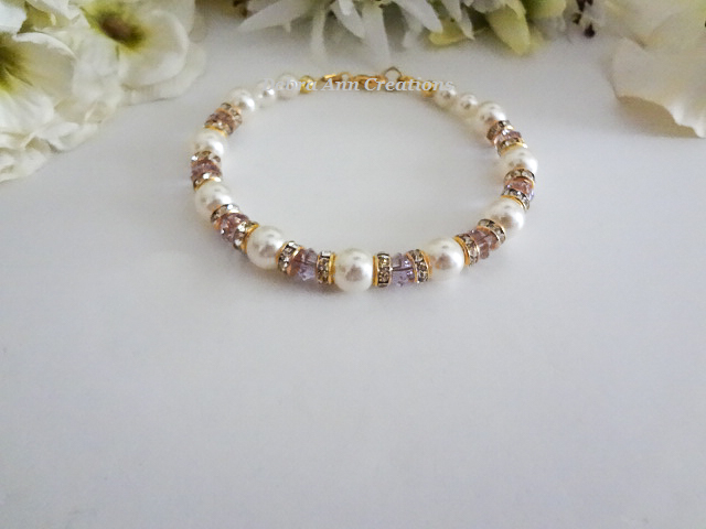 Thumbnail: Pearl and Alexandrite Crystal Birthstone Bracelet BRTHBR1008