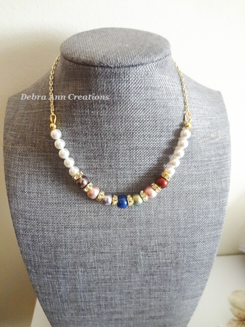 Thumbnail: Mother's Pearl Birthstone Necklace MNCK9006