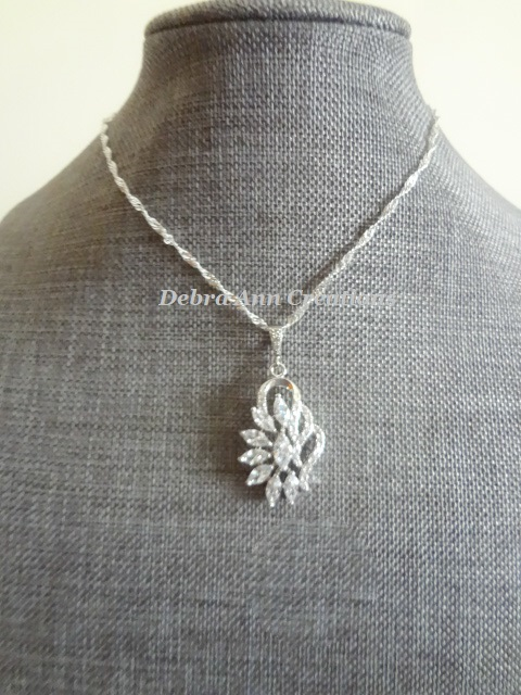 Thumbnail: Sold Out! Marquise Cubic Zirconia Pendant Necklace and Earrings Set  BRNKST5021