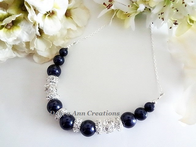 Thumbnail: Pearl and Crystal Pave Collar Bridal Necklace