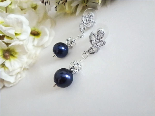 Crystal and Pearl Drop Wedding Earrings