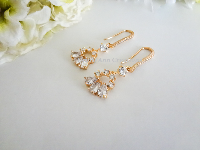 Thumbnail: Cubic Zirconia Bridal Necklace and Earrings Set BRNKST5013