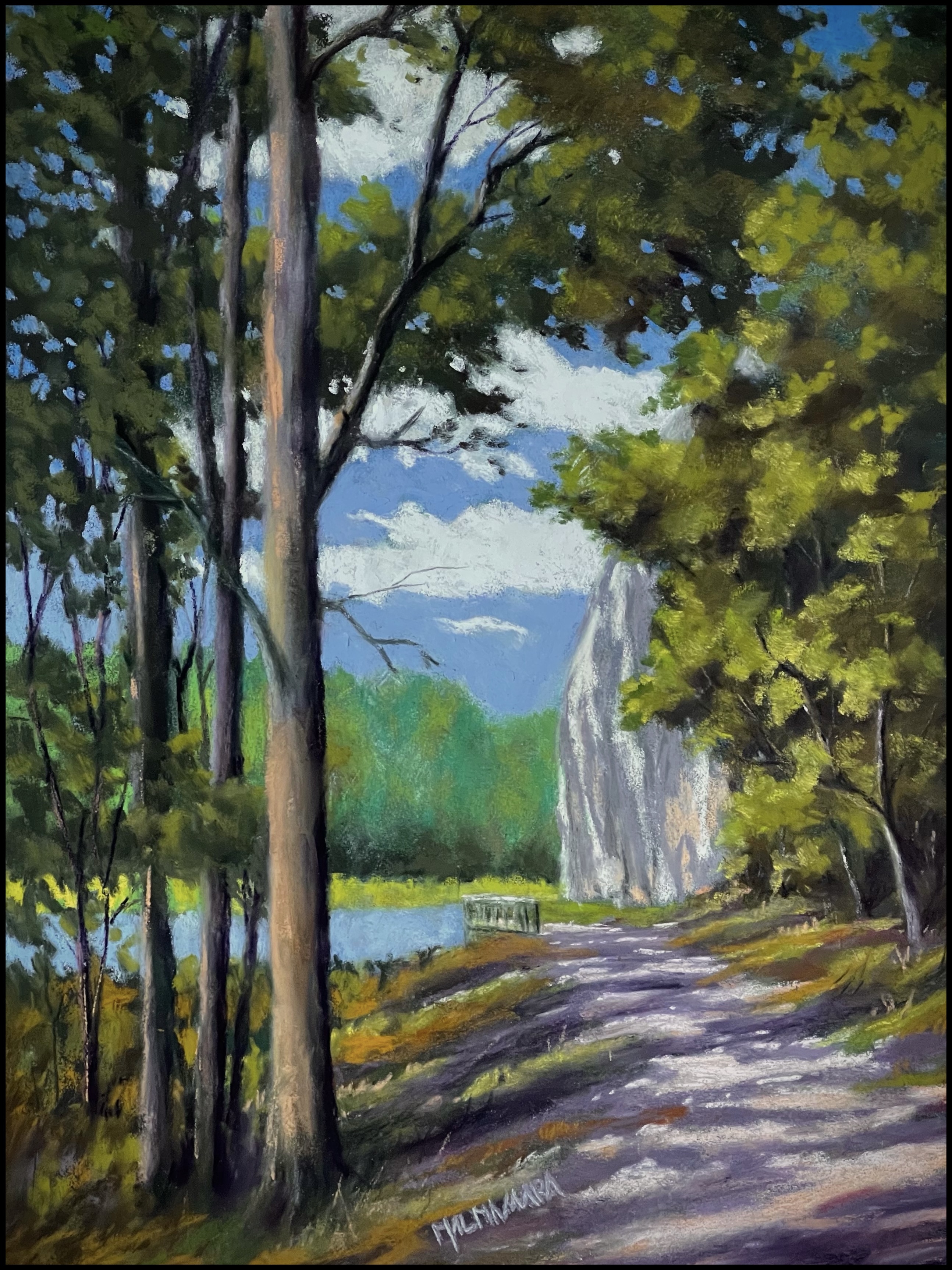 Dirt road by the lake