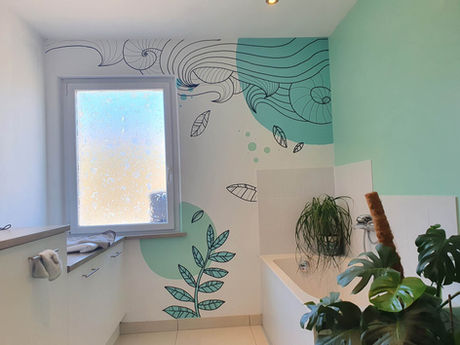 Fresque murale, plantes, plants, nature