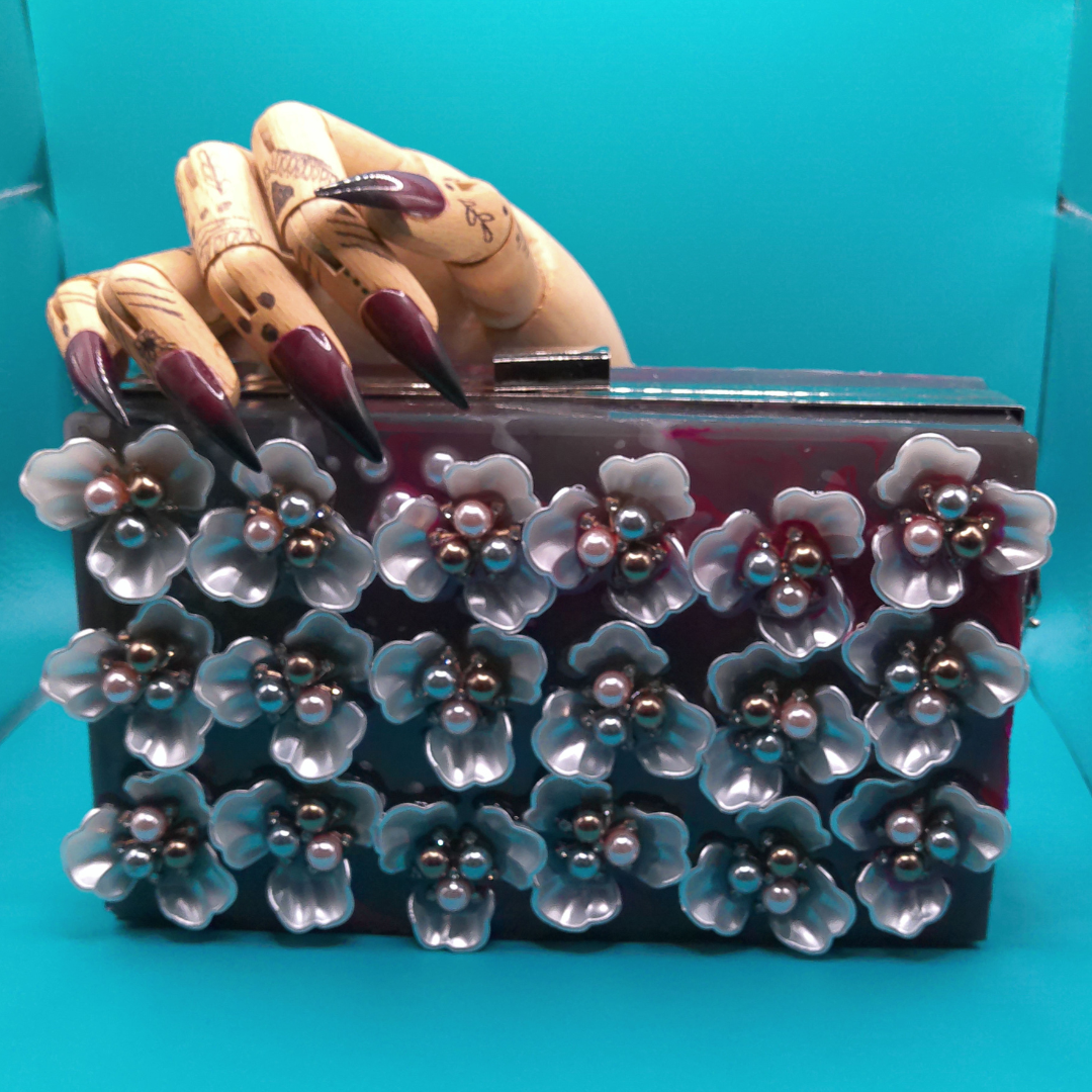 Flower Pedal Clutch Hand Bag