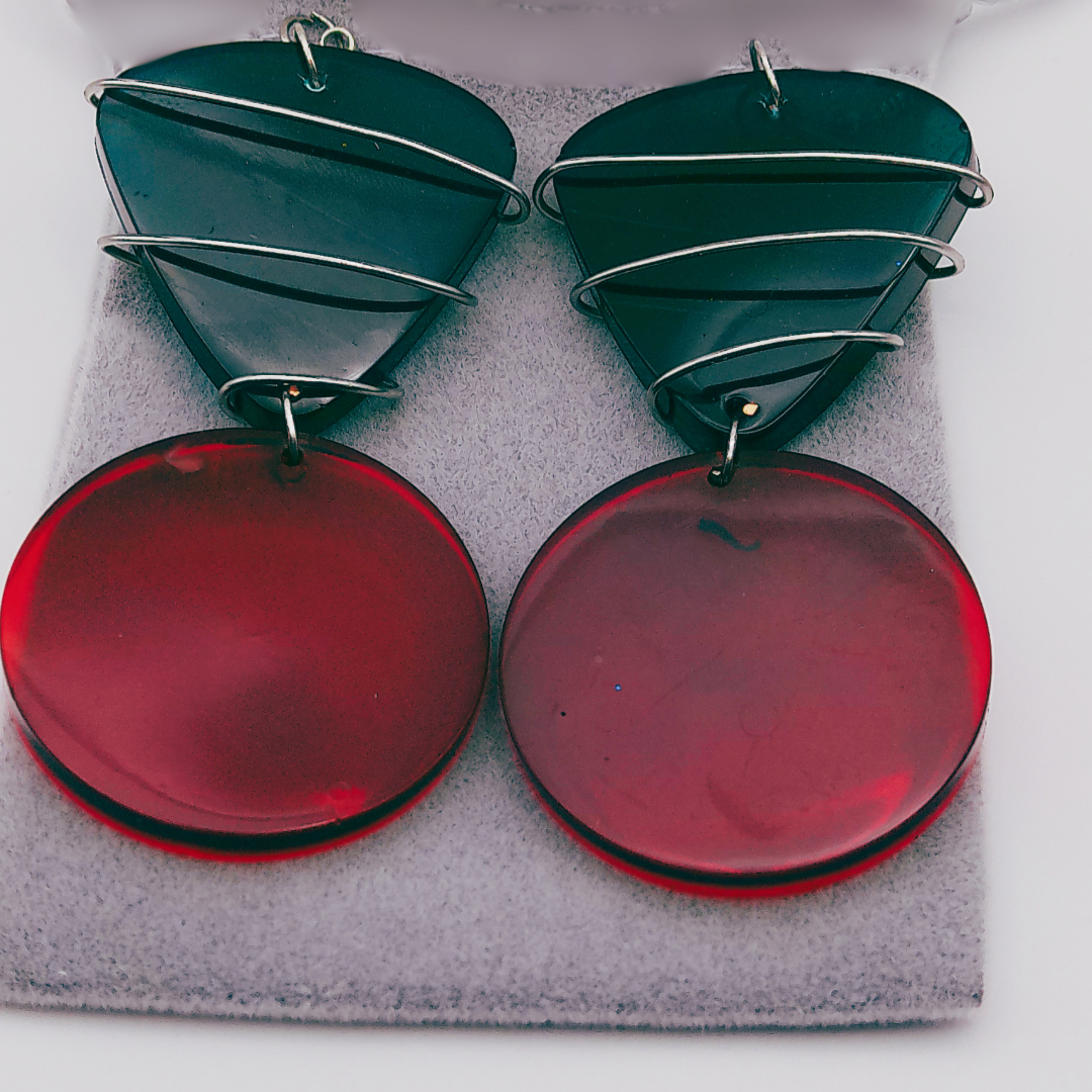 Wired Wrapped Resin Bead Earrings
