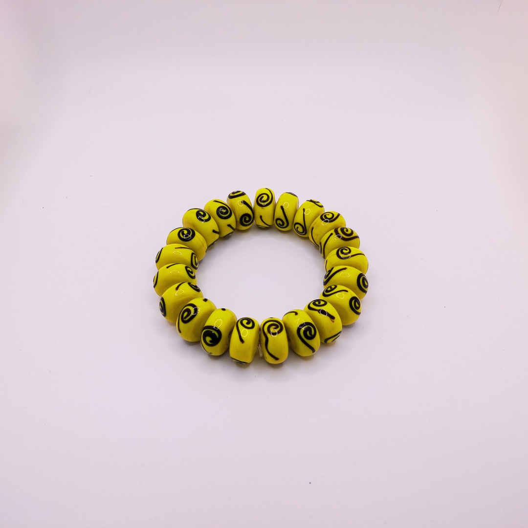 Venetian Yellow Bead Bracelet 