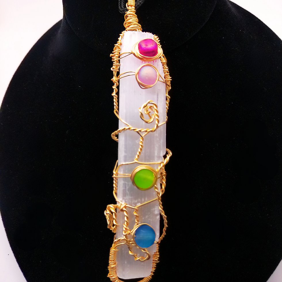 Thumbnail: Selenite Stick Chakra Necklace