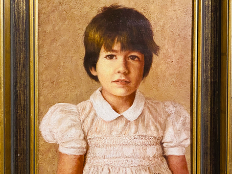 Huile sur toile de Walter Stasierowski - portait de Marie, sa petite fille