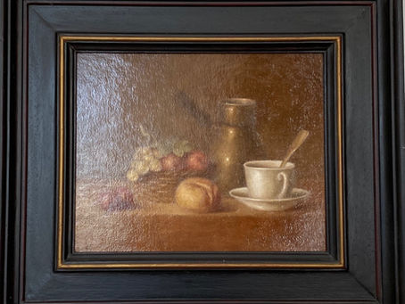 Huile sur toile de Walter Stasierowski, nature morte