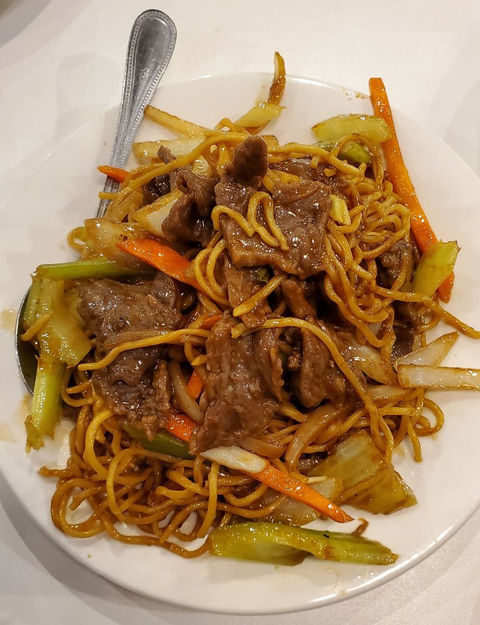 Noodle beef dish