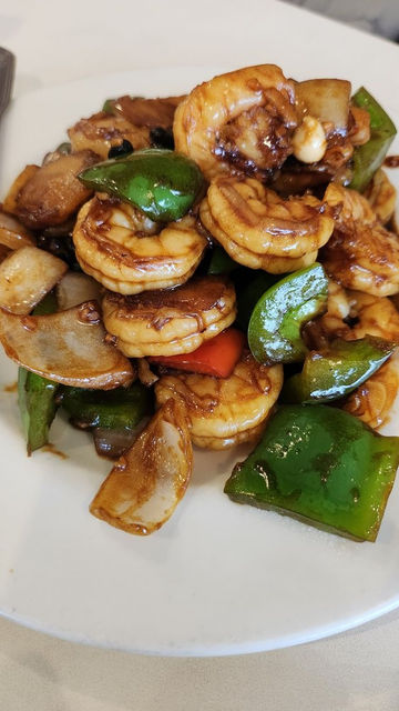 Shrimp bell peppers with black bean sauce