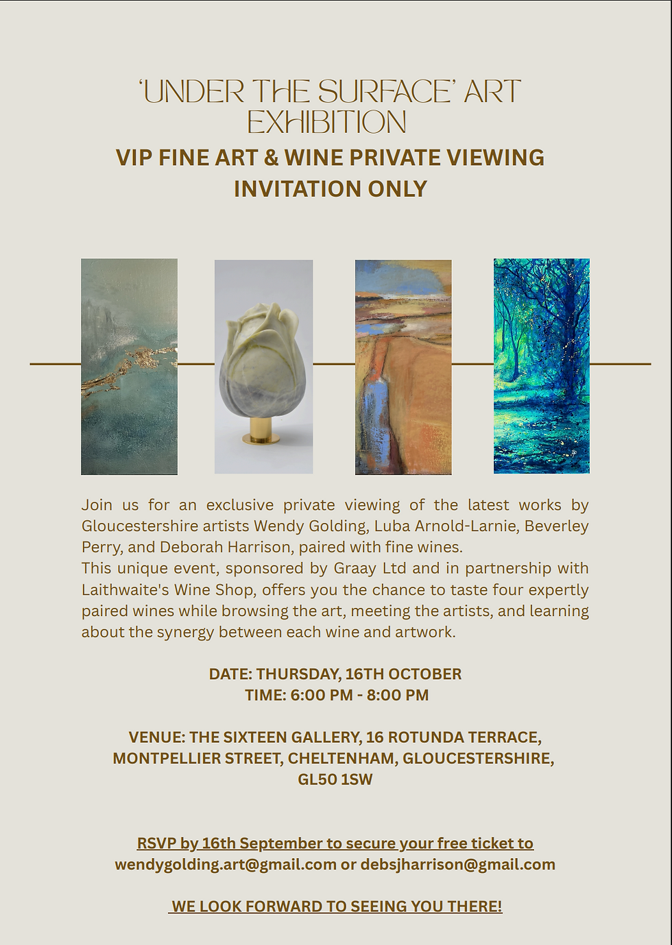 Private View and Tasting Event Flyer