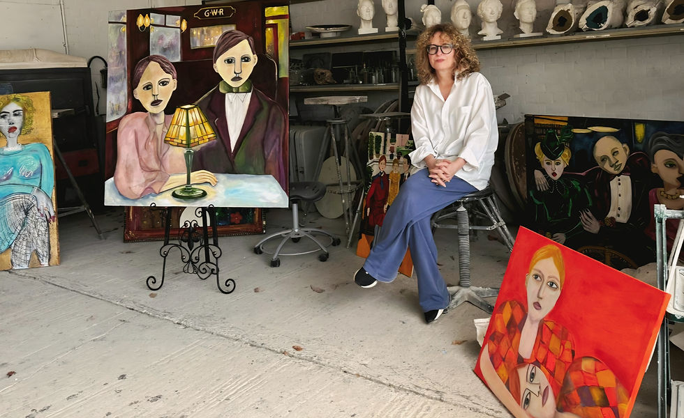 Sam Kelser in her studio