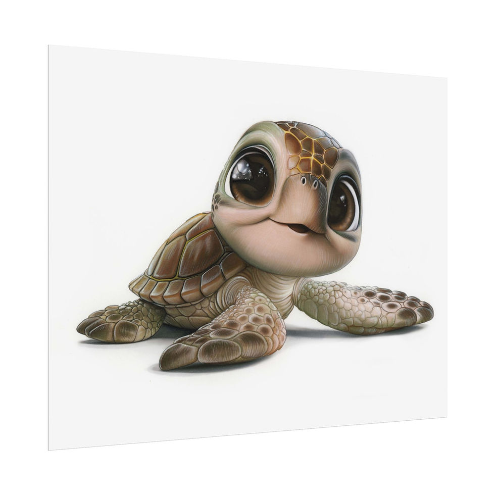 Miniaturbild: Niedliches Schildkrötenbaby Fine Art Print & Poster 