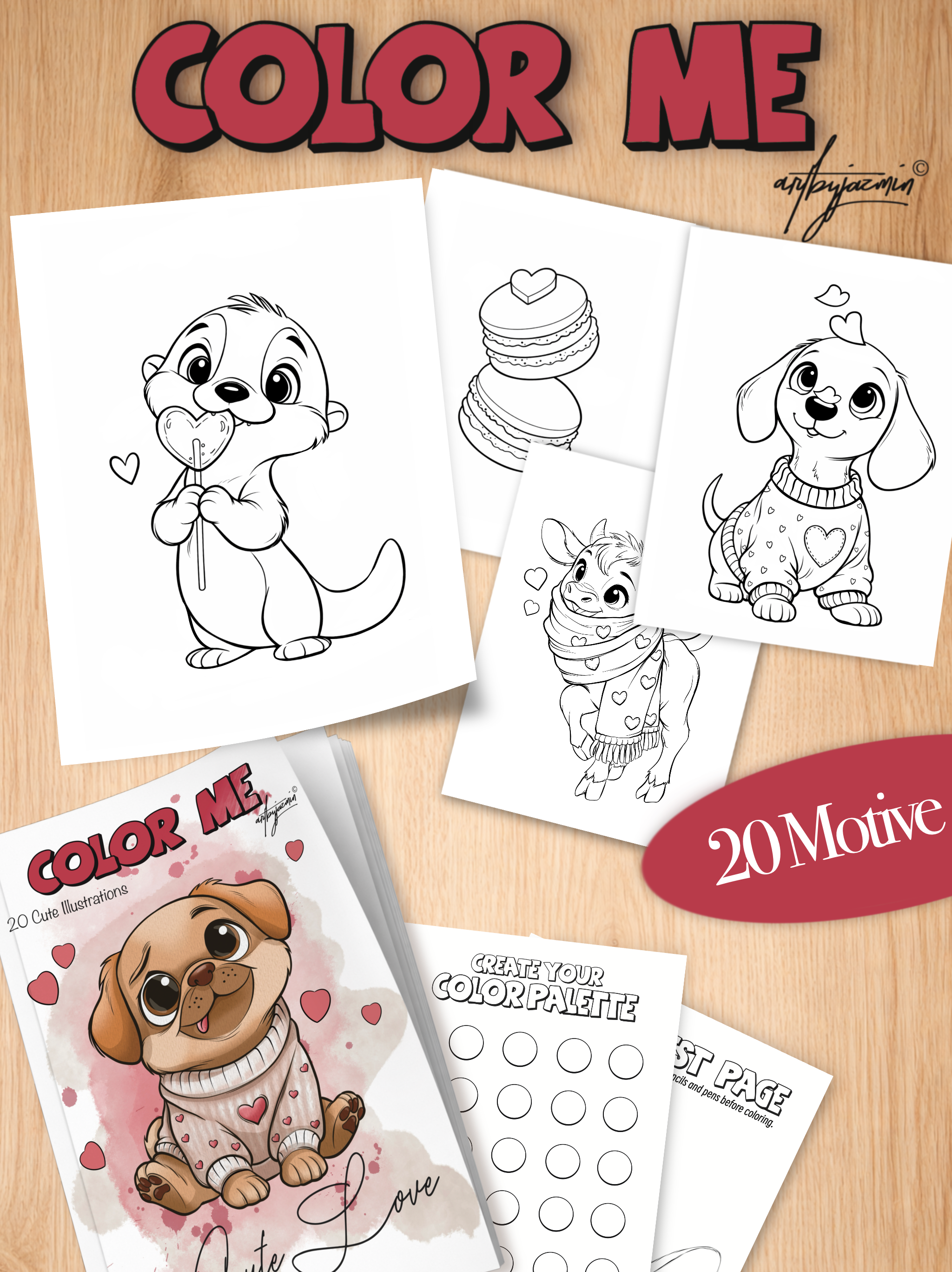 20 Ausmalbilder Sweet Love (zum selber ausdrucken)