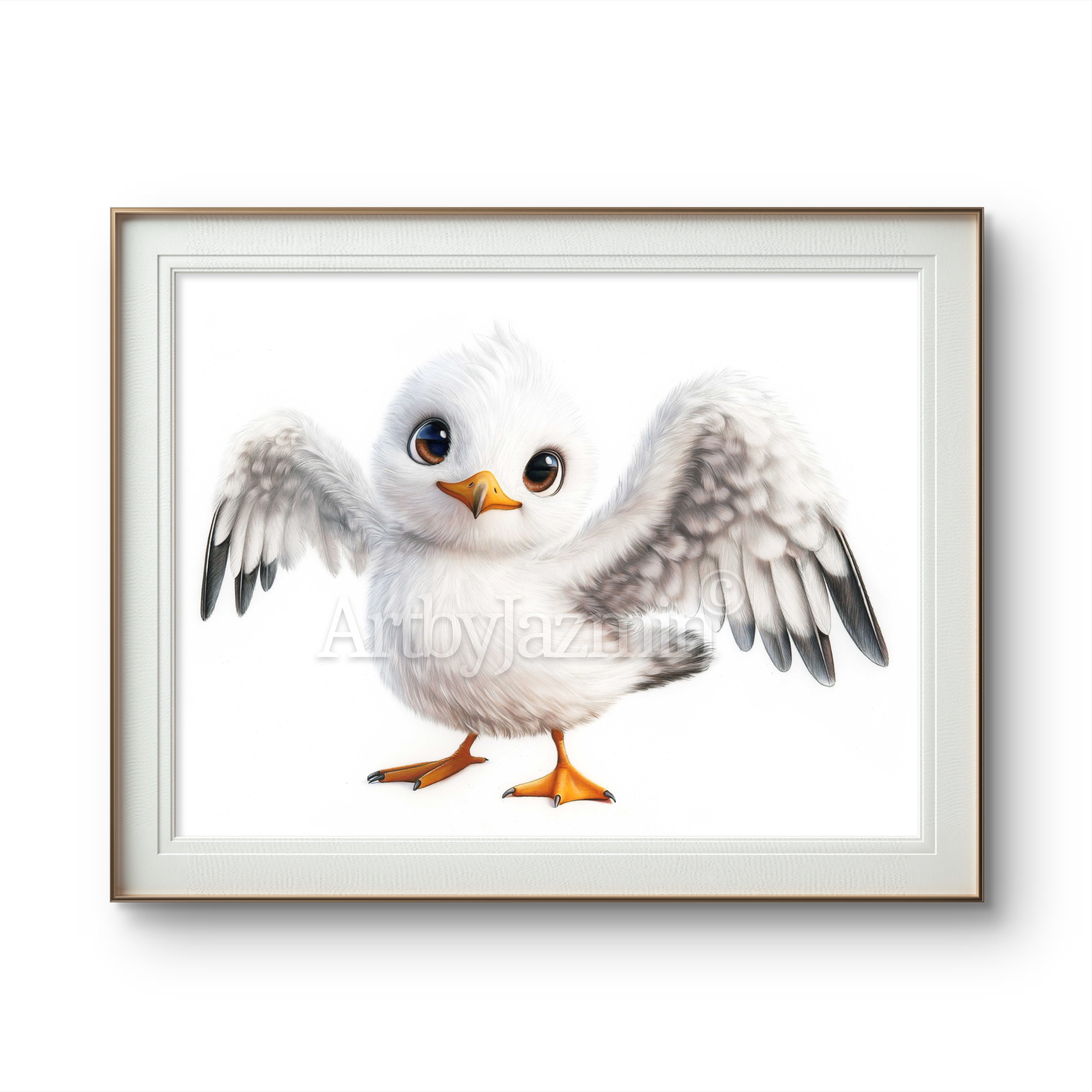 "Hvide" the Seagull ART PRINT