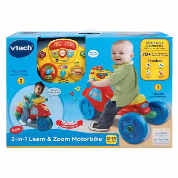 Thumbnail: VTech 2-in-1 Learn & Zoom Motorbike for kids