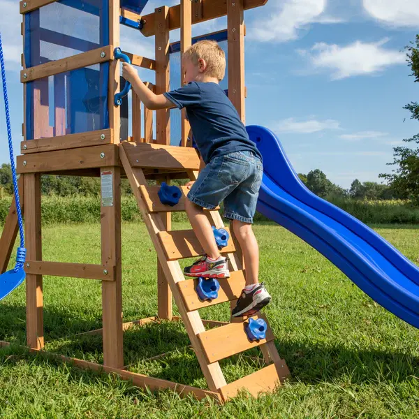 Thumbnail: Backyard Discovery Aurora Wooden Cedar Swing Set